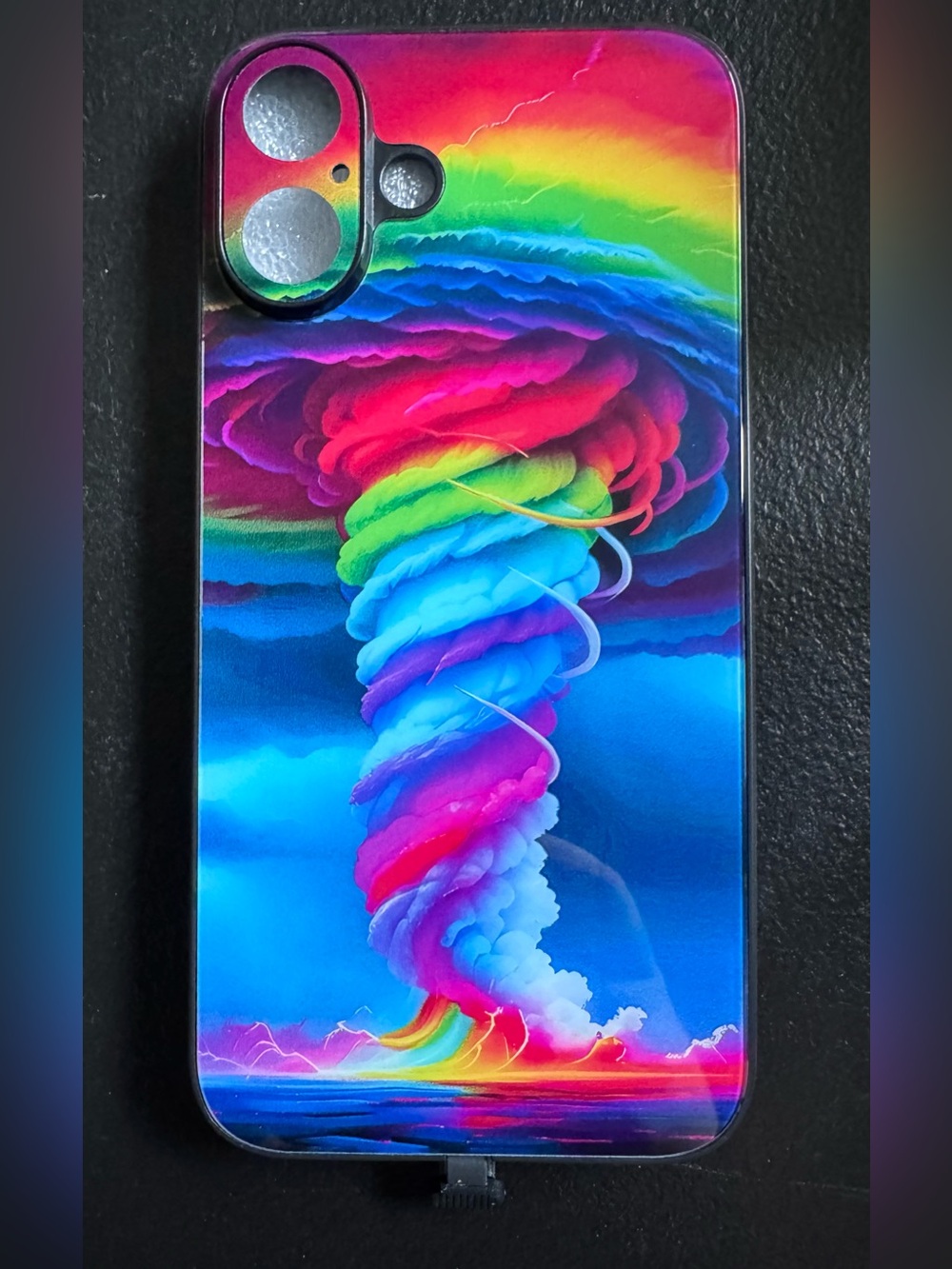 iPhone 16 Plus case: Vibrant Rainbow Tornado